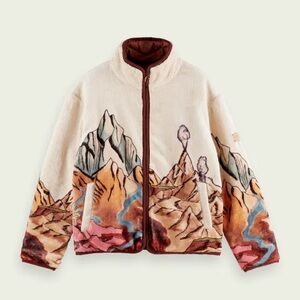 Scotch and soda reversible teddy fleece jacket